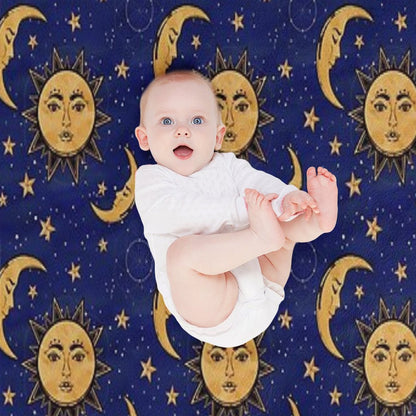 Vintage Moon And Sun Stars Celestial Throw Blanket