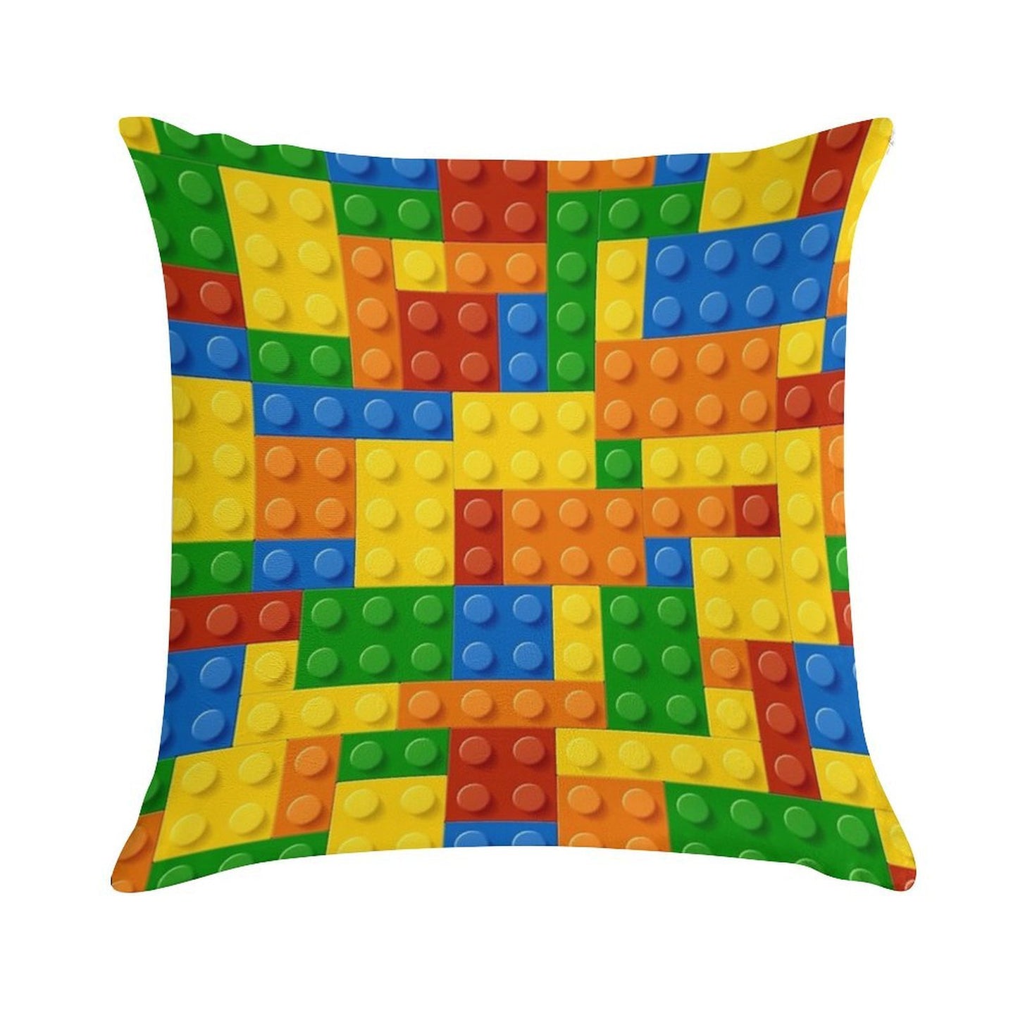 Building Blocks Construction Brick Soft High-Density Material Throw Pillow
