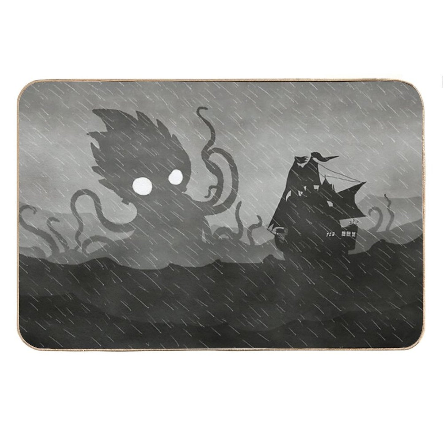 Rainy Ship & Kraken Bath Mat