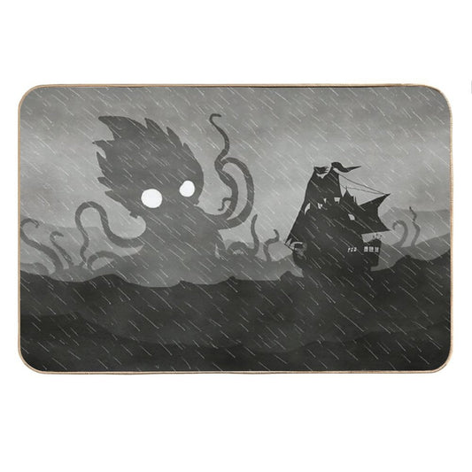 Rainy Ship & Kraken Bath Mat