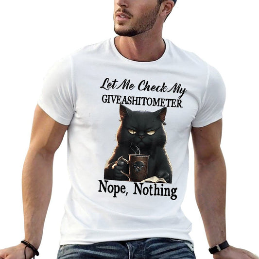 Cat Let Me Check My Giveashitometer Nope Nothing  Wrinkle-resistant T-Shirt