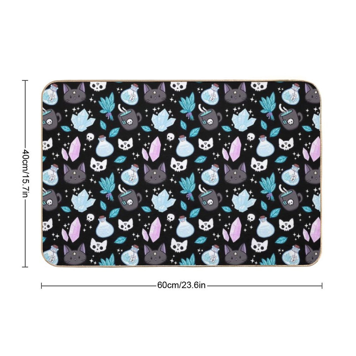 Herb Witch  Black  Nikury  Absorbent Bath Mat