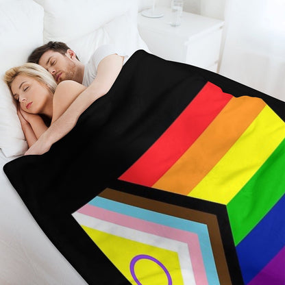2021 Intersex-Inclusive Progress Pride Flag Throw Blanket