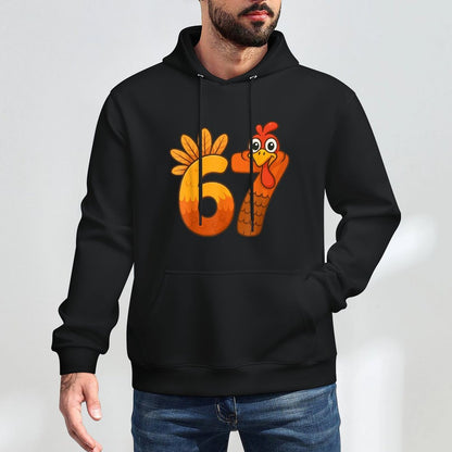 Funny Six Seven 6 7 Meme Thanksgiving Kids Boys Girls Turkey Colorfast Hoodie