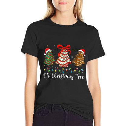 Groovy Oh Christmas Tree Cakes Debbie Becky Jen Cake Lovers  Versatile T-Shirt