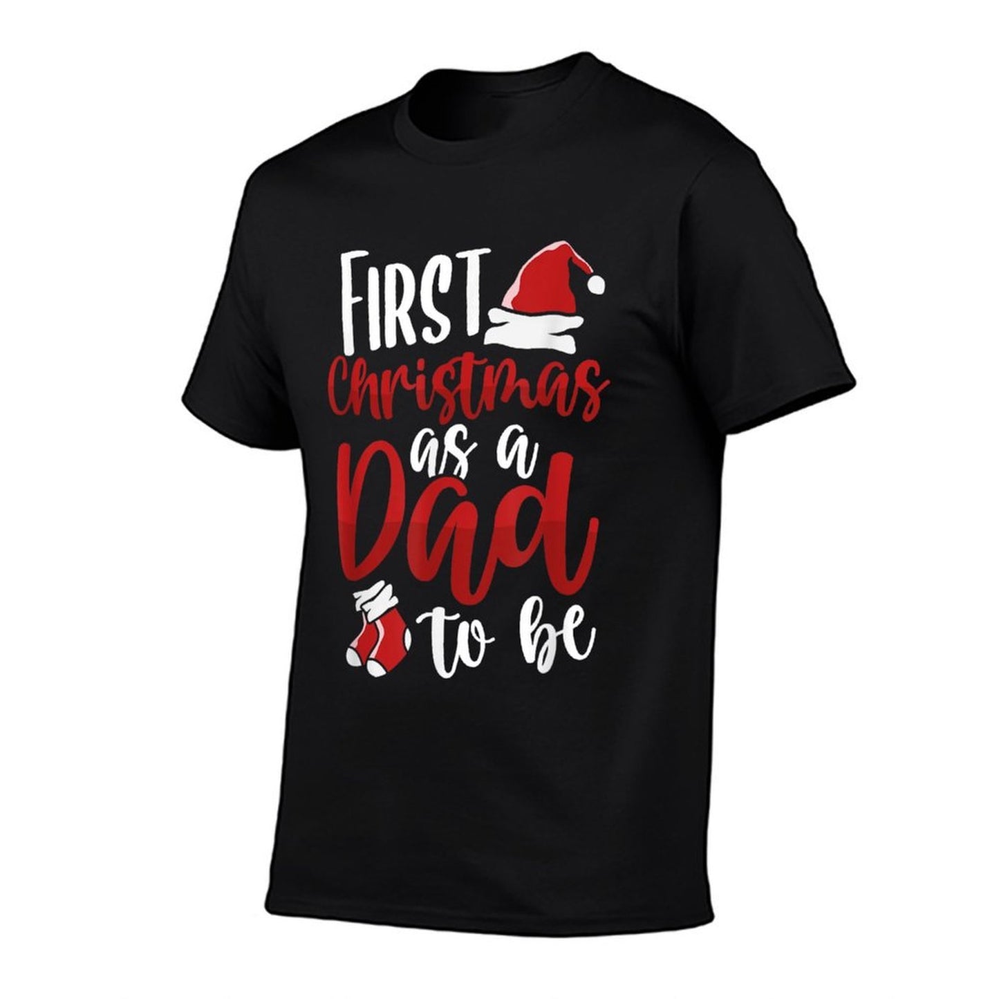 First Christmas As A Dad To Be Future Daddy Xmas New Dad  Fade-proof Color T-Shirt