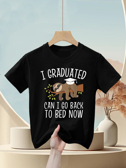 Cool Graduation Shirts I Graduated Can I Go Back To Bed Now Kids T-Shirt