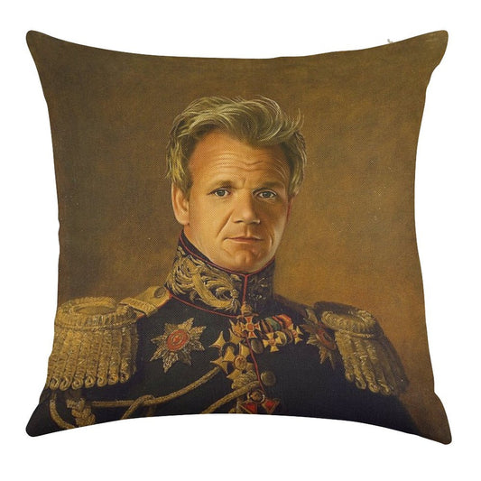 Gordon Ramsay - Replaceface Linen Throw Pillow Cover