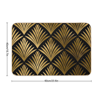 Luxurious Black And Golden Color Art Deco Elegant Pattern  Multi-Purpose Bath Mat