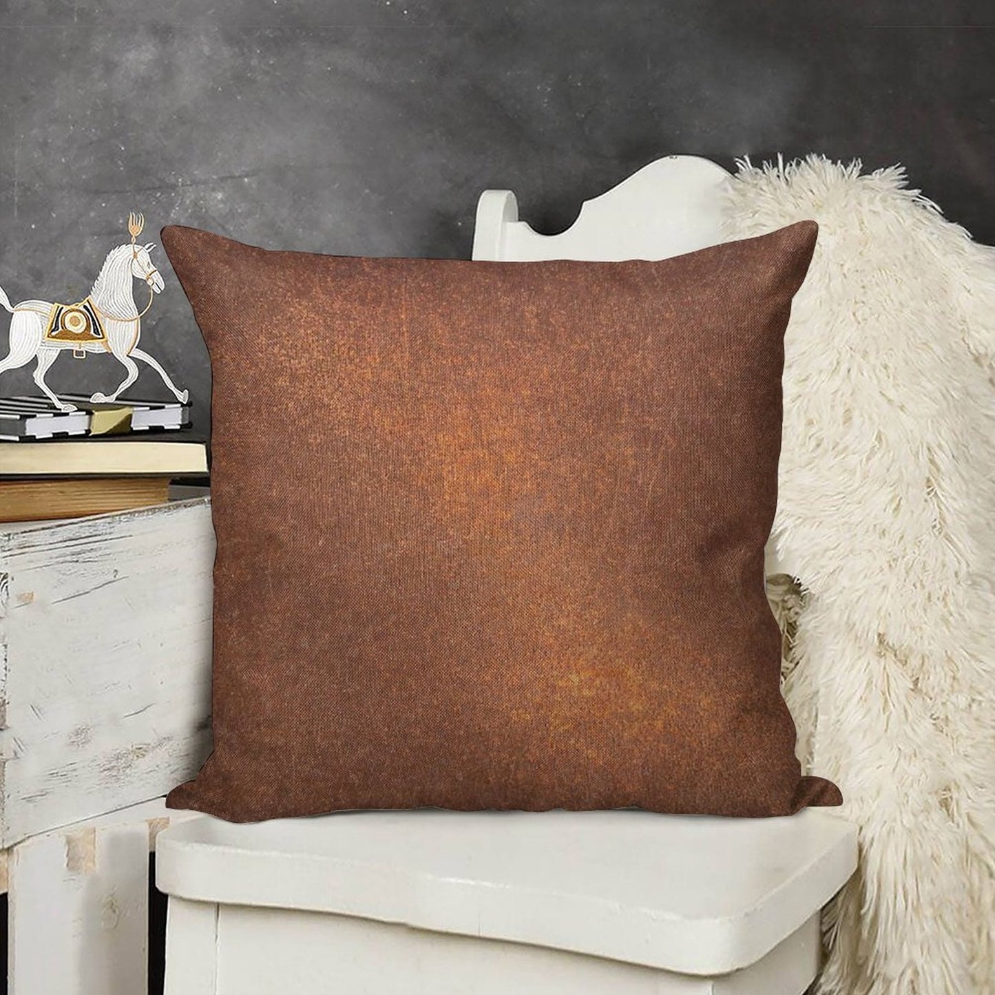 Old Metal Iron Rust Linen Throw Pillow Cover