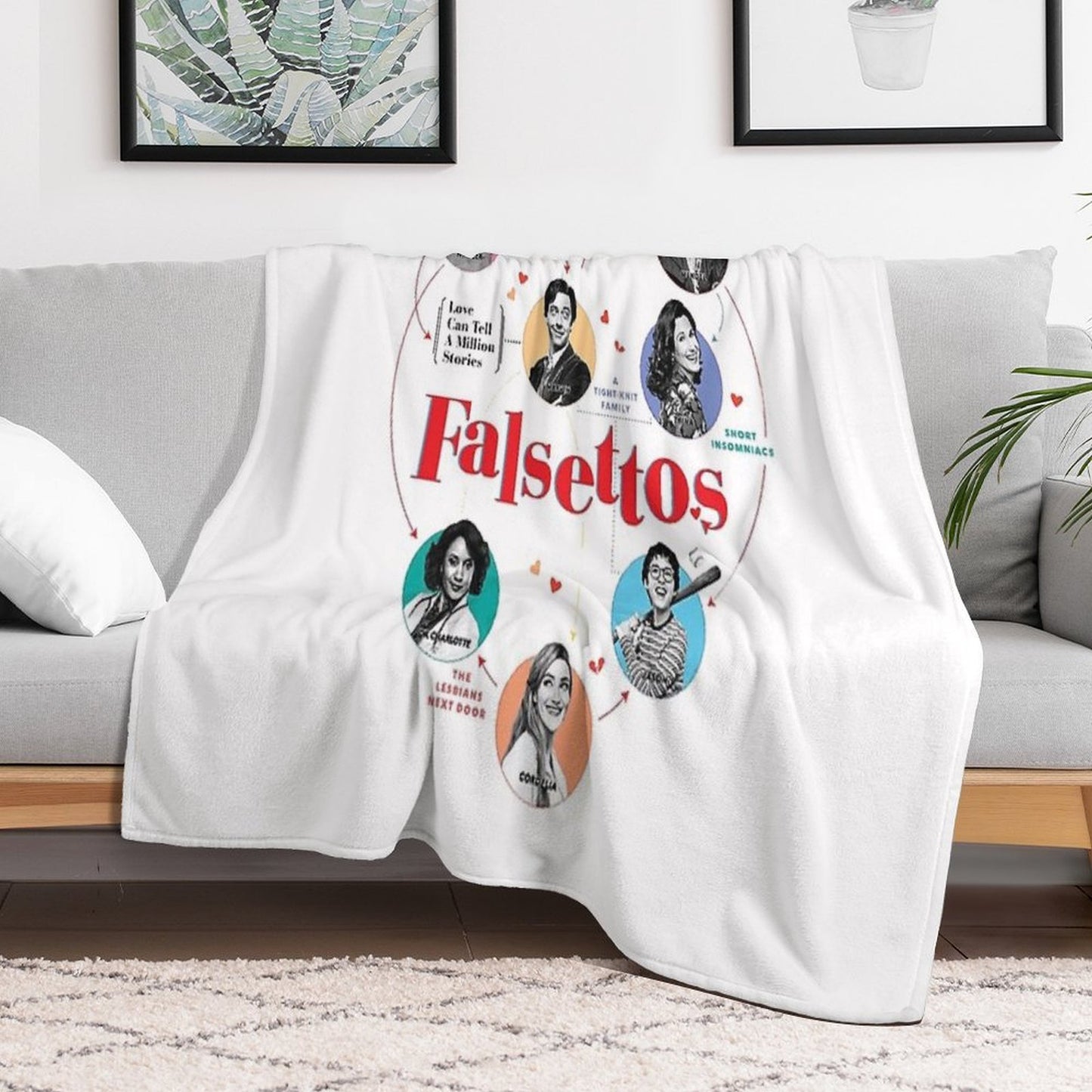 Falsettos Revival Throw Blanket