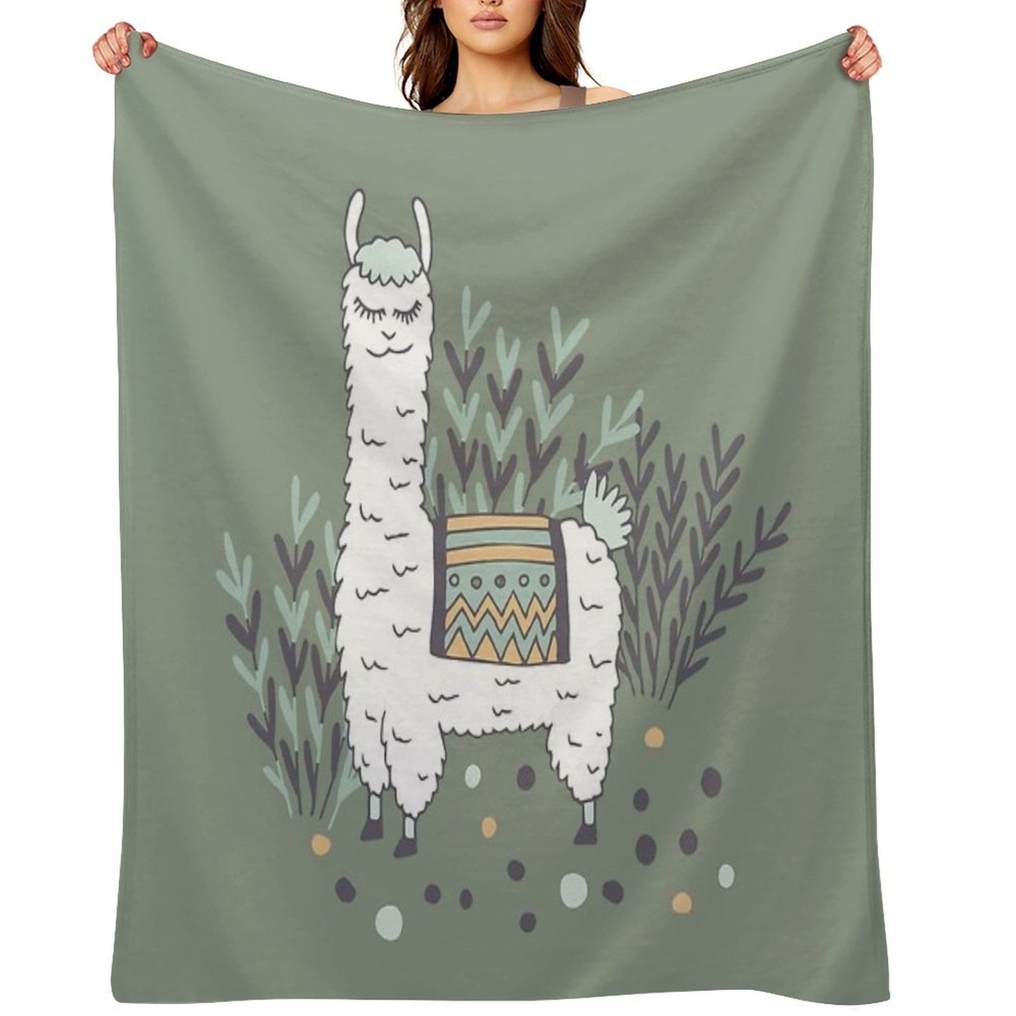 Smug Llama Throw Blanket