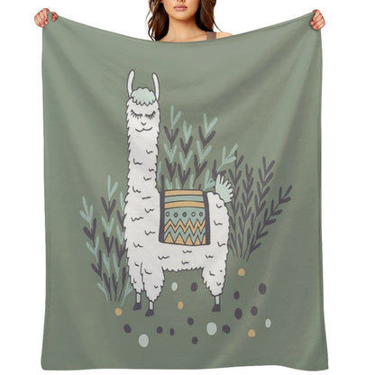 Smug Llama Throw Blanket