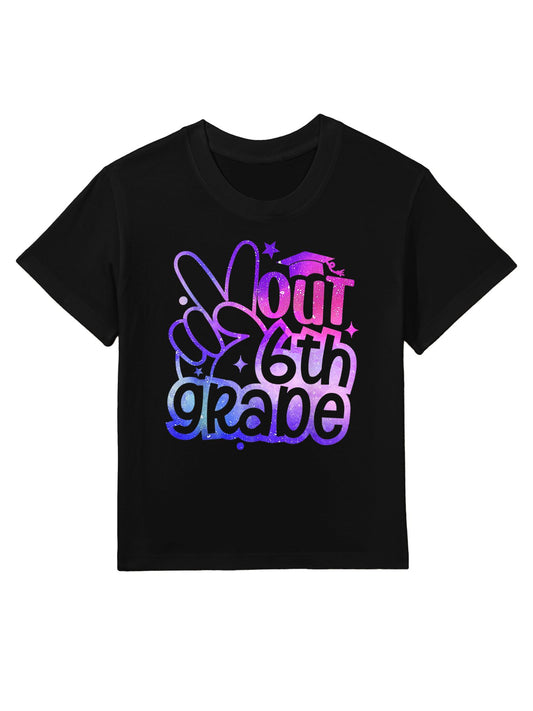 Peace Out 6th Grade Graduation Last Day Of School Tie Dye Kids T-Shirt