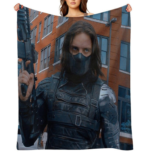 Hot Winter Soldier Throw Blanket
