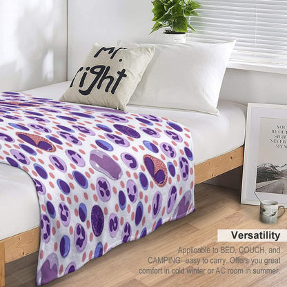 Large White Blood Cell Pattern Throw Blanket