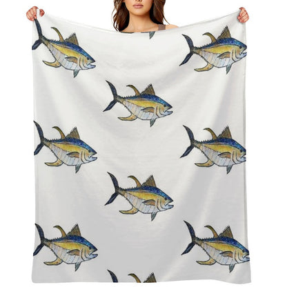 Yellowfin Tuna Fish Throw Blanket