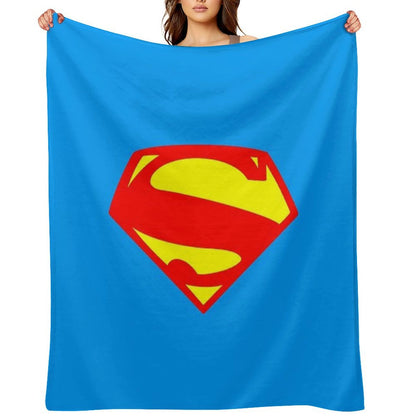 Superhero Large Comic Book Logo Shield Throw Blanket