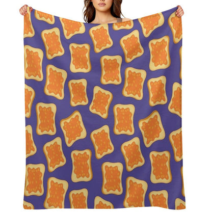 Beans on Toast Food Pattern Throw Blanket