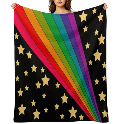 Stars And Rainbow Throw Blanket