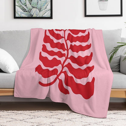 Wild Ferns Wine Edition Art Print  Mid-Century Edition Throw Blanket