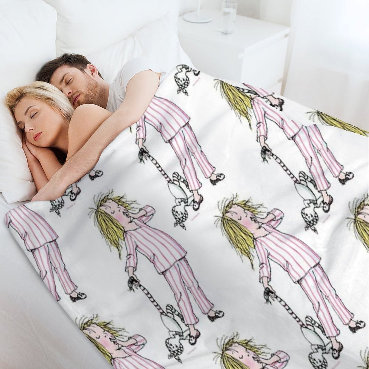 Yawning Eloise in Her Pajamas Throw Blanket