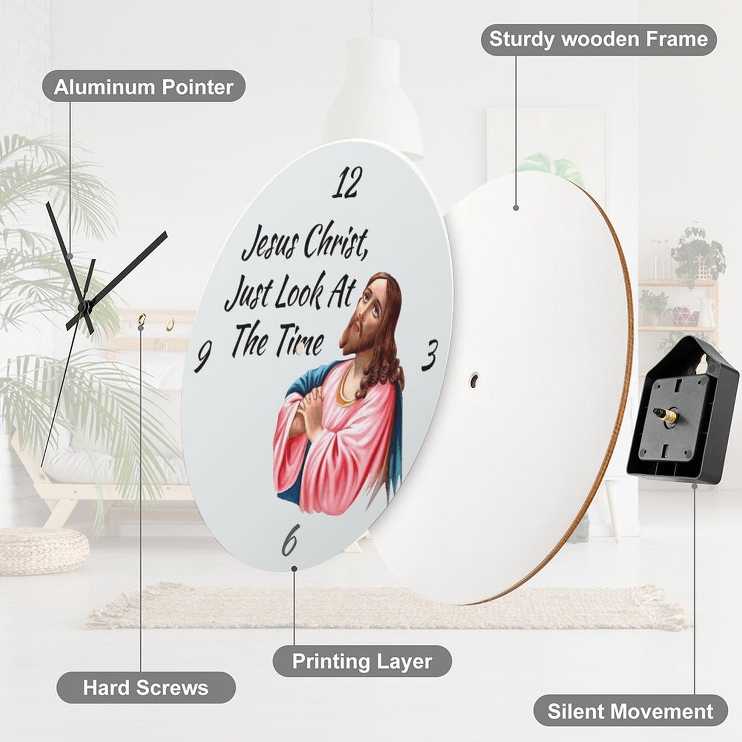 Jesus Christ Look At The Time Wall Clock