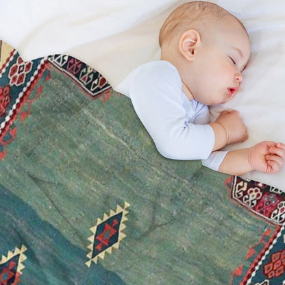 Sivas Antique Turkish Niche Kilim Print Throw Blanket