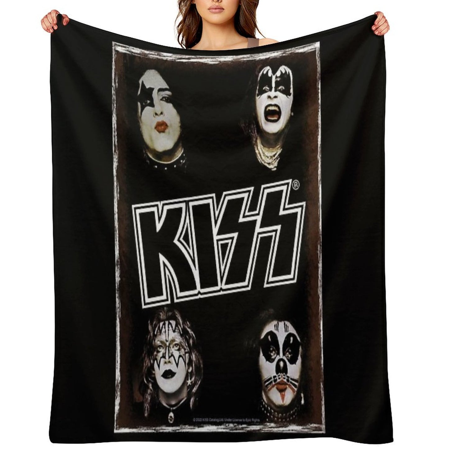 Vintage Kiss Original Band Throw Blanket