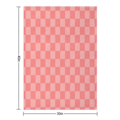 Checkerboard Mini Check Pattern in Double Blush Pink Throw Blanket