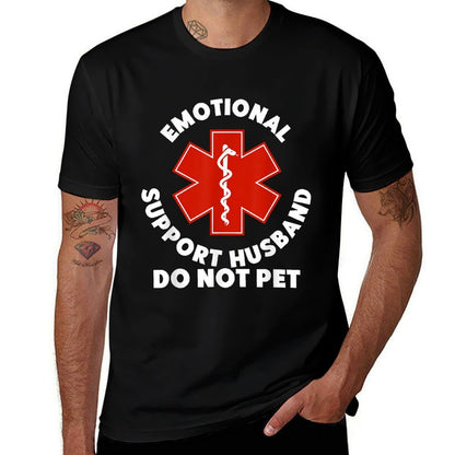 Emotional Support Husband Do Not Pet Funny  Soft T-Shirt