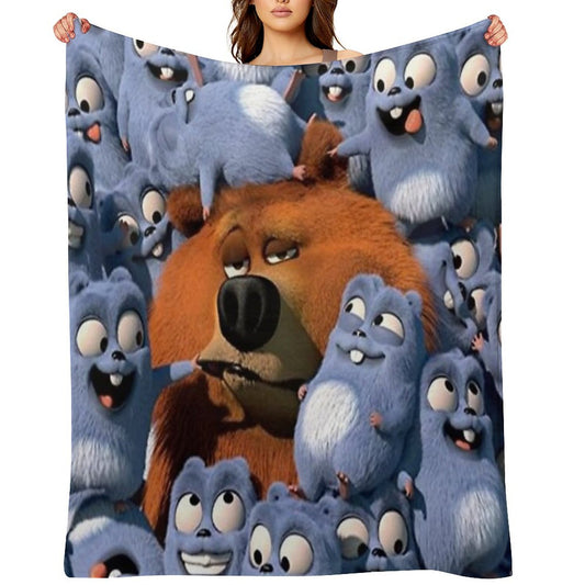 Grizzy And The Lemmings Throw Blanket