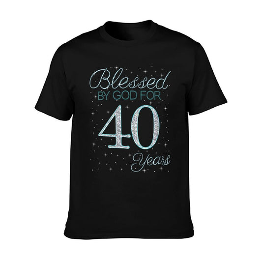 Womens Blessed By God For 40 Years 40th Birthday 40 Year Old Gifts  Trendy Pattern T-Shirt