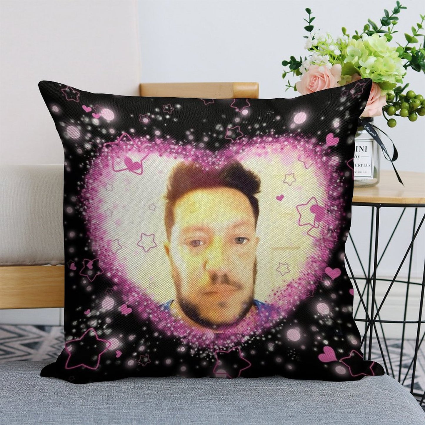 Impractical Jokers Sal Vulcano Kawaii Cutesy Edit Meme Linen Throw Pillow Cover