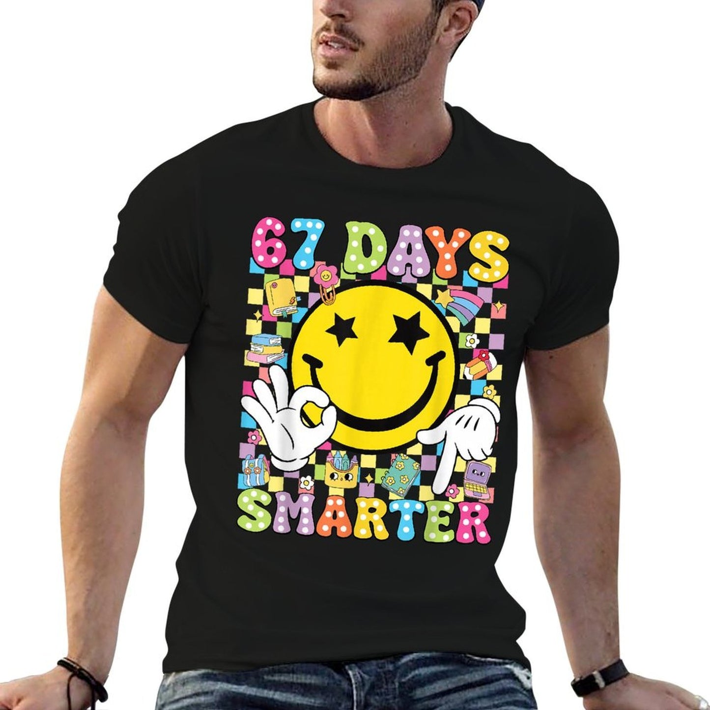 67 Days Smarter Funny Six Seven 67 Meme Teacher Students  Polyester Blend T-Shirt