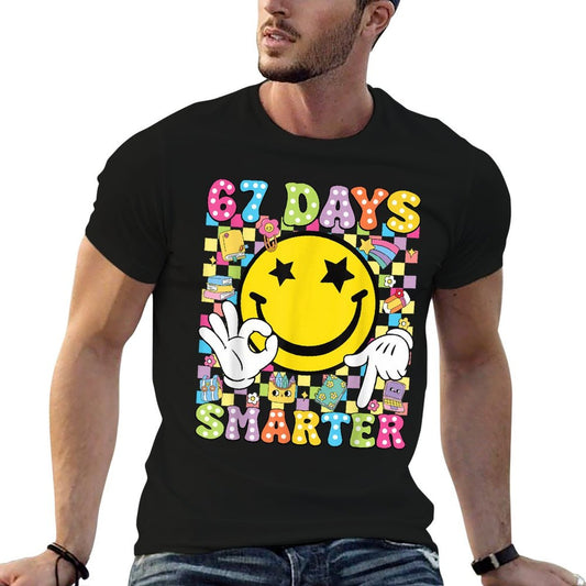 67 Days Smarter Funny Six Seven 67 Meme Teacher Students  Polyester Blend T-Shirt