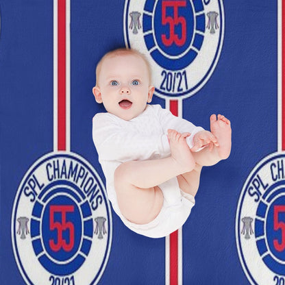 Rangers Fc Champions Mock Badge Design Throw Blanket