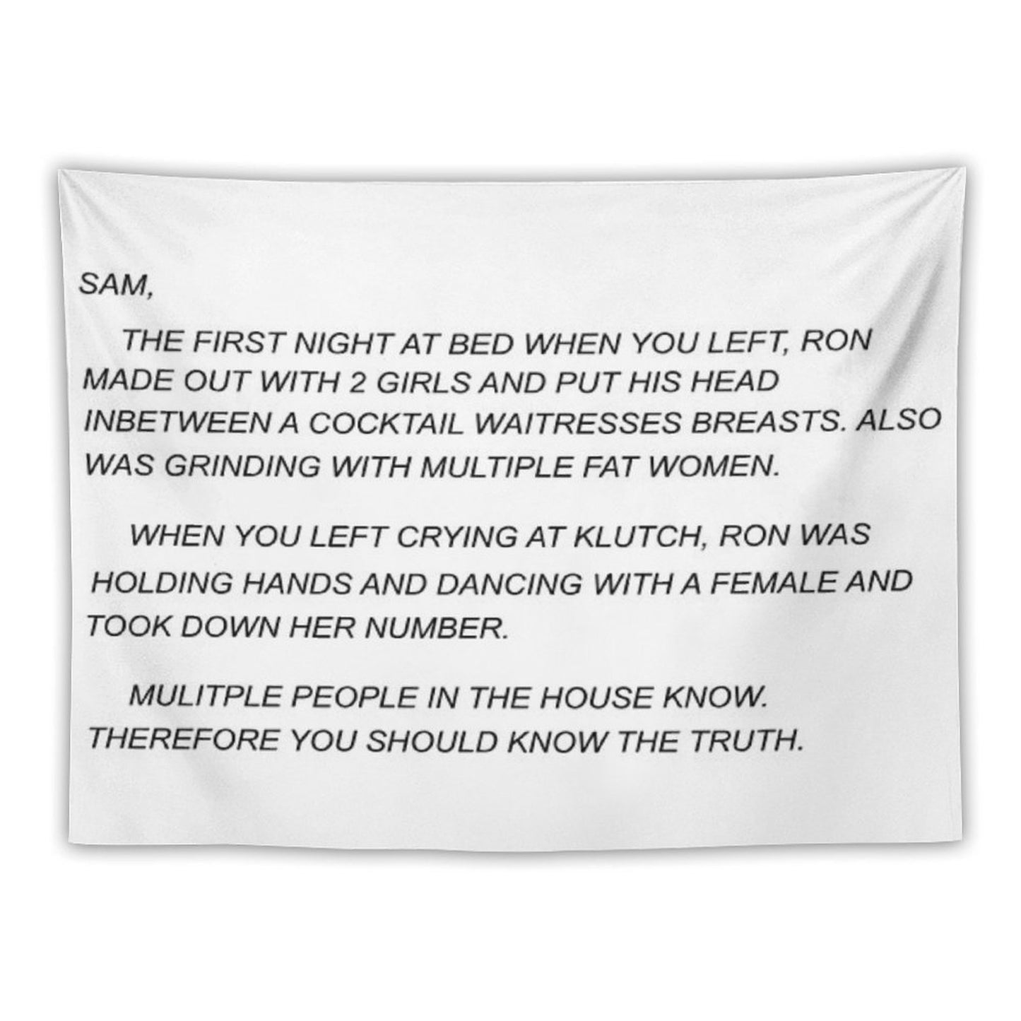 Sammi Sweetheart Letter Tapestry