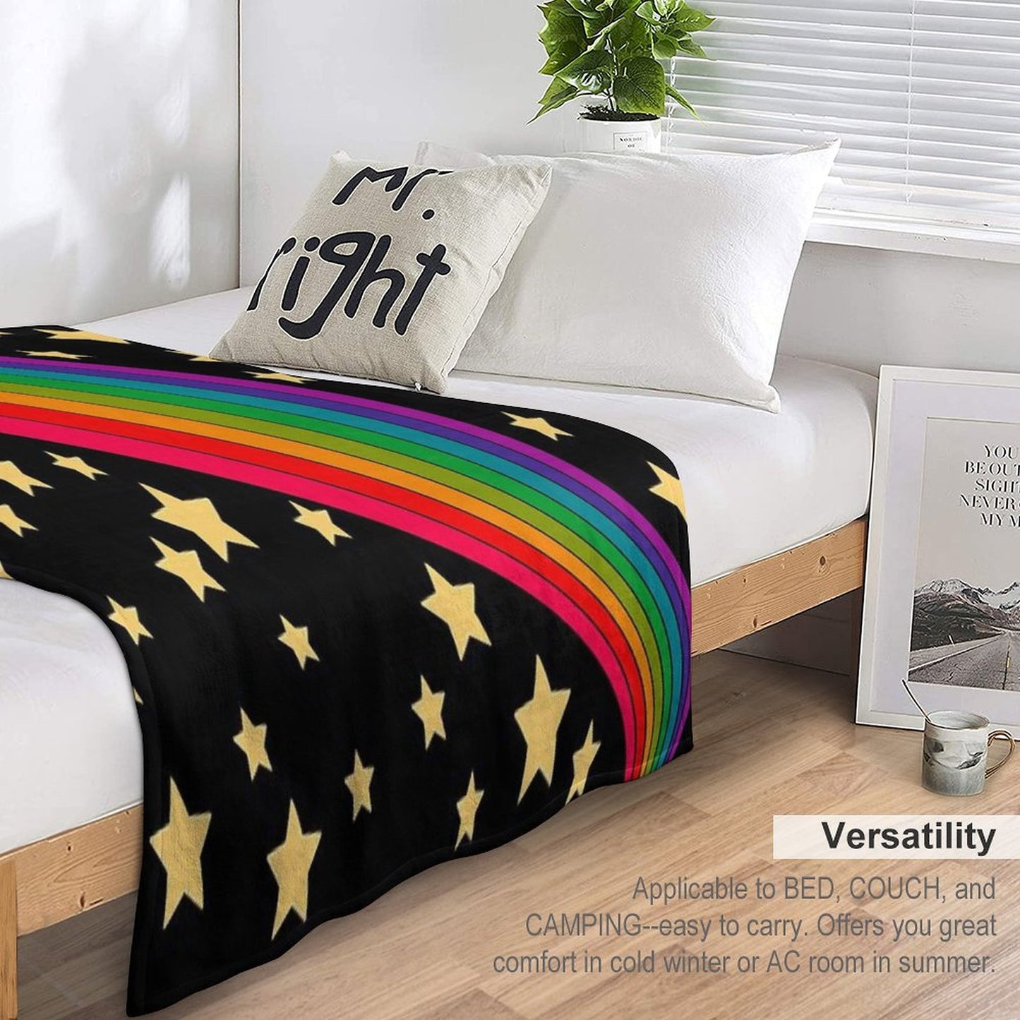 Stars And Rainbow Throw Blanket