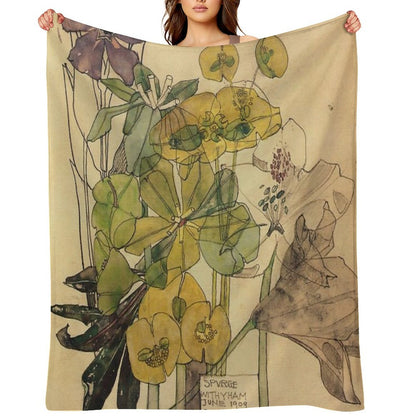 Spurge With Yham-Charles Rennie Mackintosh Throw Blanket