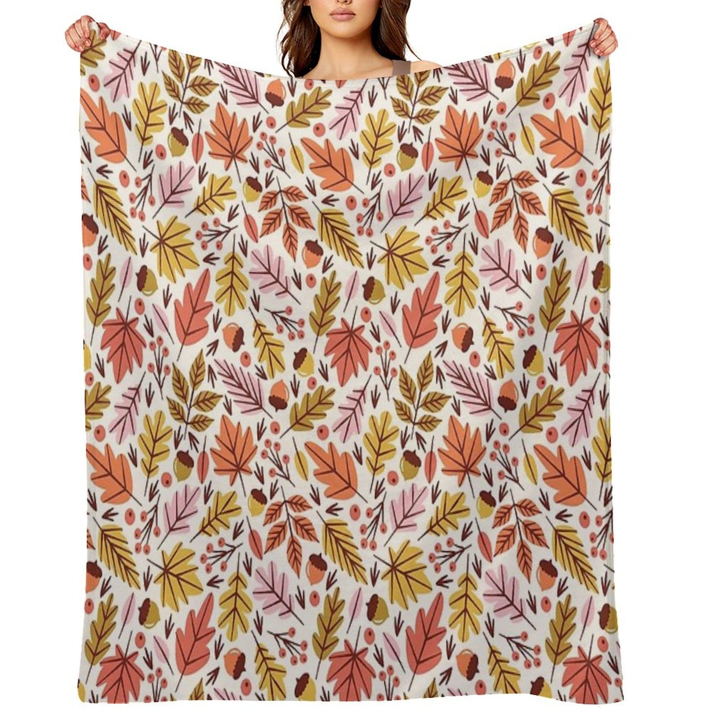 Leaves & Acorns Throw Blanket