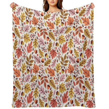 Leaves & Acorns Throw Blanket