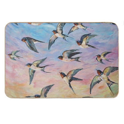 Barn Swallows Acrylic Painting Bath Mat