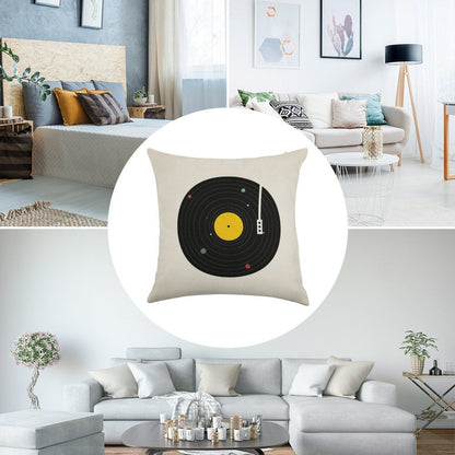 Music Everywhere Linen Throw Pillow Cover