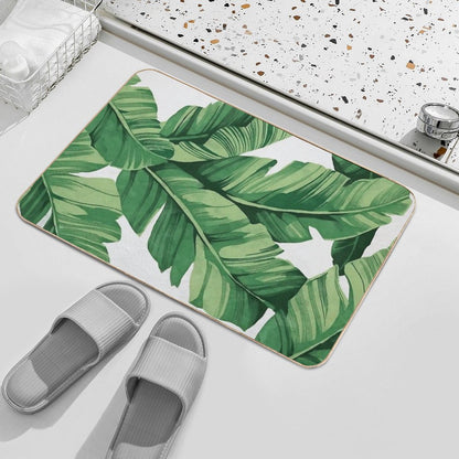 Tropical Banana Leaves Bath Mat