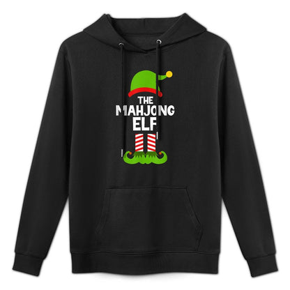 Funny The Mahjong Elf Christmas Family Party Pajama Adjustable Hood Hoodie