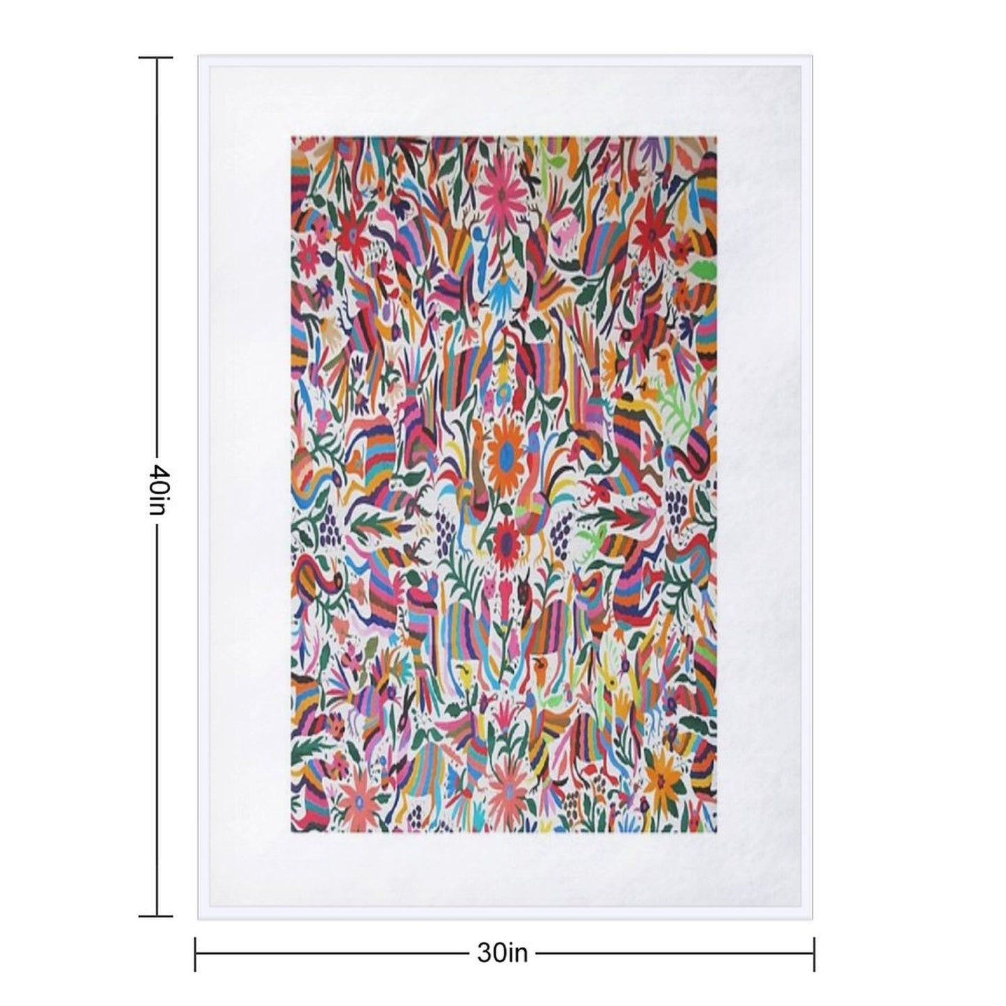 Otomi Fabric Mexico Art Throw Blanket