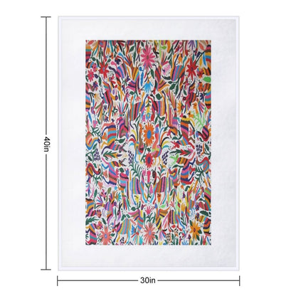Otomi Fabric Mexico Art Throw Blanket