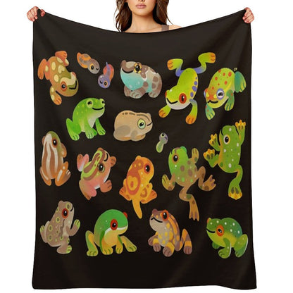 Tree Frog - Dark Throw Blanket