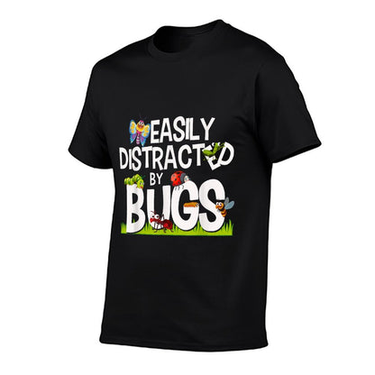 Funny Bug Insects Easily Distracted By Bugs Science T-Shirt